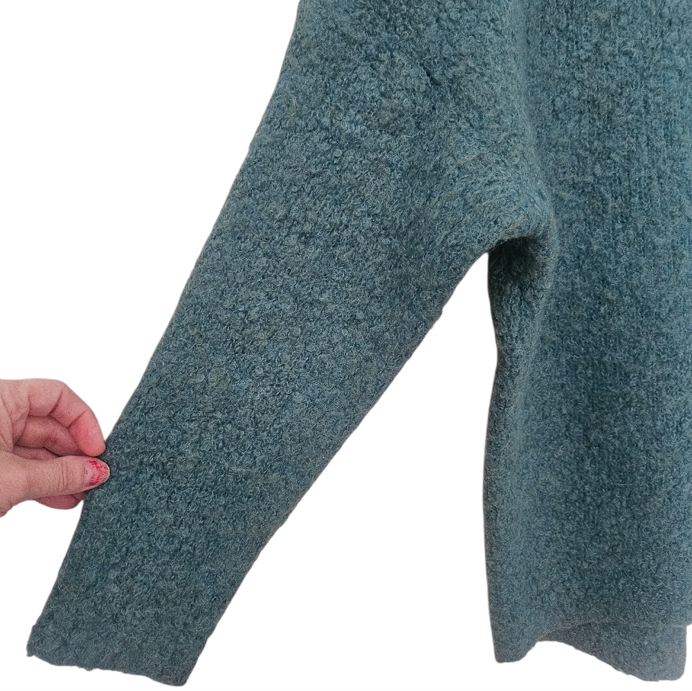 J. Crew Crew Neck Pullover Sweater Teal Blue Green Soft Cozy Fuzzy - Picture 3 of 5